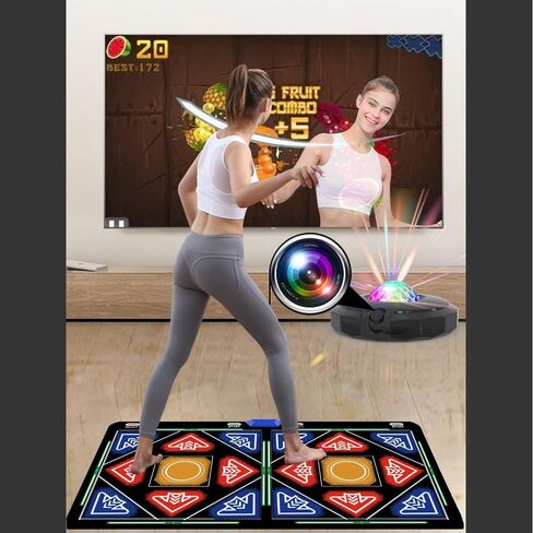 HDMI Musical Electronic Dance Mats with Camera,64G Memory Card,It Features 1030 Games、700 Songs and 81 MV,Double User Fitness Dance Pad Dancing Mat for Kids & Adults, Gift for Boys & Girls in Saudi Arabia