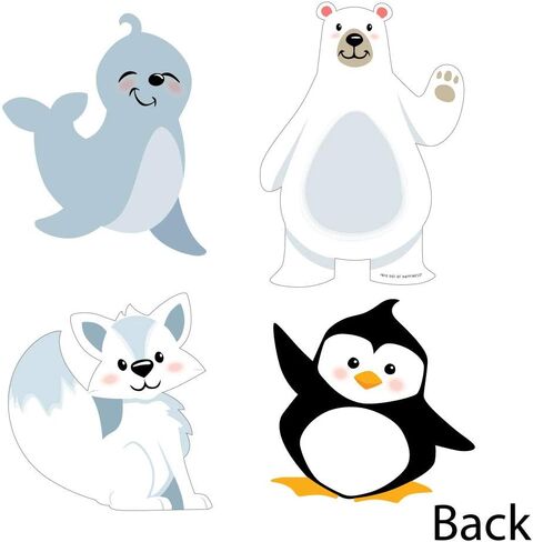 Big Dot of Happiness Arctic Polar Animals - Polar Bear, Seal, Penguin and Arctic Fox Decorations DIY Winter Baby Shower or Birthday Party Essentials - Set of 20 in Saudi Arabia