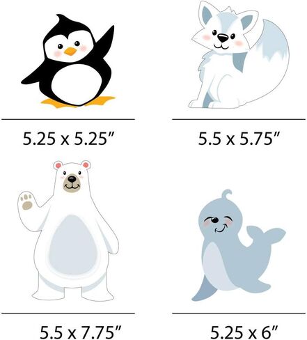 Big Dot of Happiness Arctic Polar Animals - Polar Bear, Seal, Penguin and Arctic Fox Decorations DIY Winter Baby Shower or Birthday Party Essentials - Set of 20 in Saudi Arabia