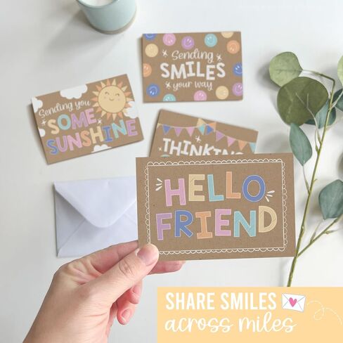 هادلي تصمم أفكر في بطاقاتك مع الأظرف - 24 Hello بطاقات المعايدة التي تفكر في بطاقة لك للرجال والنساء بطاقة التشجيع الفارغة للأطفال ، لمجرد تشجيع Notecards المشجع in Saudi Arabia