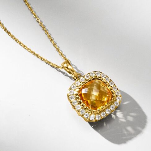 Ross-Simons 6.25 Carat Citrine and .90 ct. t.w. White Topaz Pendant Necklace in 18kt Gold Over Sterling. 18 inches in Saudi Arabia