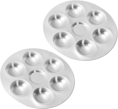 2pcs Stainless Steel Painting Tray Palette Mixing Plate Lightweight Easy Clean for Arts Crafts and Education in Saudi Arabia