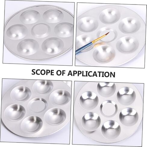 2pcs Stainless Steel Painting Tray Palette Mixing Plate Lightweight Easy Clean for Arts Crafts and Education in Saudi Arabia