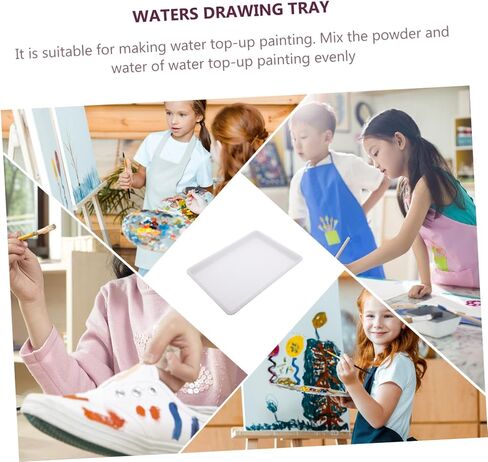 Uonlytech 2pcs صواني الصباغ البلاستيكية لطلاء المياه تخزين متعدد الوظائف للفن للفصول الدراسية وأنشطة الأولاد والبنات in Kuwait