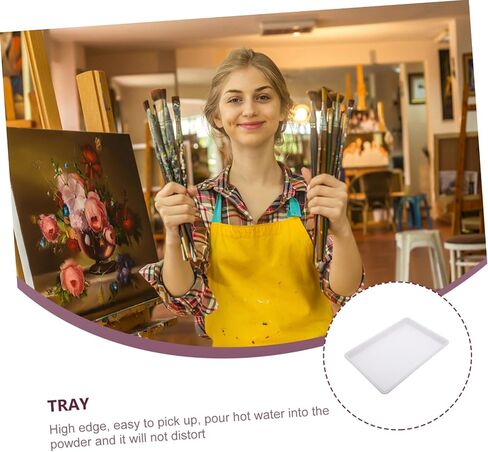 Uonlytech 2pcs صواني الصباغ البلاستيكية لطلاء المياه تخزين متعدد الوظائف للفن للفصول الدراسية وأنشطة الأولاد والبنات in Kuwait
