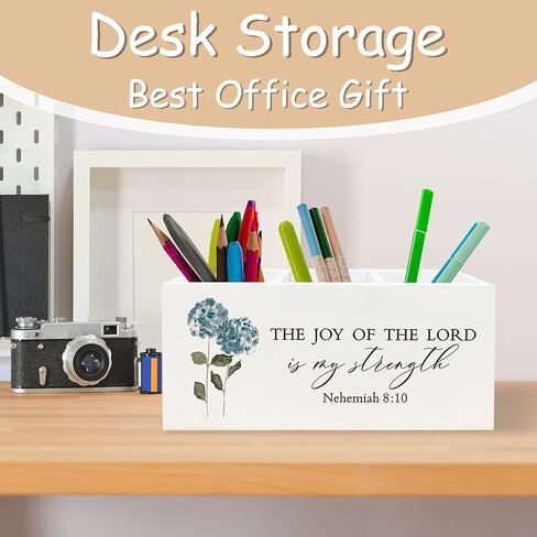 حامل القلم المسيحي لديكور مكتب المكتب ، يمكنني أن أفعل كل شيء منظم لافتة حامل القلم الرصاص الخشبي لإكسسوارات مكتب المكاتب المنزلية ، والهدايا المسيحية للنساء الرجال in Kuwait