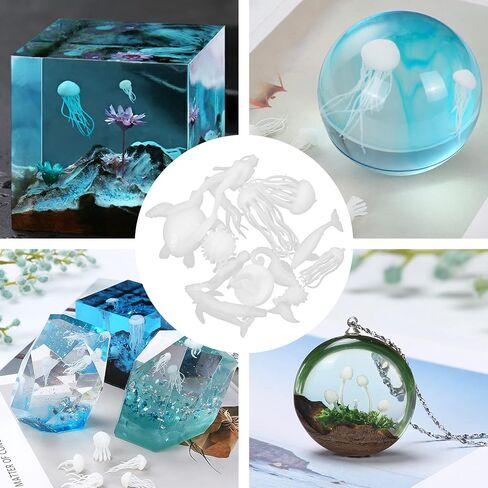 1 Set 3D Mini Resin Filler Model Mini Epoxy Resin Mold Micro Landscape Figurines Accessories for Jewelry Making Supplies DIY Crafts Home Decor - Style Ocean in Saudi Arabia