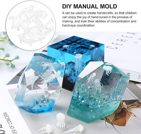 1 Set 3D Mini Resin Filler Model Mini Epoxy Resin Mold Micro Landscape Figurines Accessories for Jewelry Making Supplies DIY Crafts Home Decor - Style Ocean in Saudi Arabia