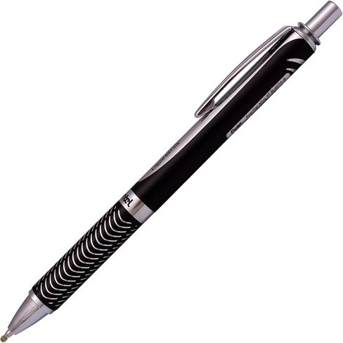 Pentel Energel Alloy RT Gel Pen Medium Point Metal Tip Ballpoint Pen Black Beans + Elcl in Saudi Arabia