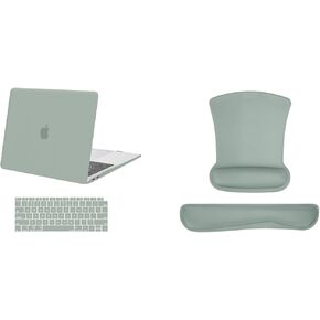 MOSISO Compatible with MacBook Air 13 inch Case 2022 2021 2020 2019 2018 Release A2337 M1 A2179 A1932, Wrist Rest Support for Mouse Pad & Keyboard Set&Hard Shell& Keyboard Cover Skin, Antique Green in Saudi Arabia