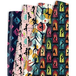 Pineraap 12 Sheet Music Themed Wrapping Paper, Musical Notes Guitar Kraft Gift Wrap Paper, Rockin' Gift Wrap Folded Flat Art Paper for Music Lover's Birthday Baby Shower DIY Crafts, 19.7 x 27.6 Inch in Saudi Arabia