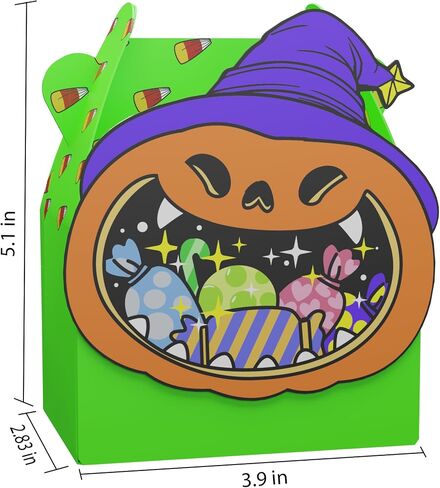 Giphtkom 24pcs لطيف هالوين صناديق الحلوى - خدعة أو علبة الصناديق للوجبات الخفيفة Goodie Toys و Gifts ، 4 من Witch Ghost Ghost Witch و Cat For Kids Halloween Party Forms Supplies Supplies in Saudi Arabia