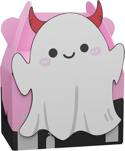 Giphtkom 24pcs لطيف هالوين صناديق الحلوى - خدعة أو علبة الصناديق للوجبات الخفيفة Goodie Toys و Gifts ، 4 من Witch Ghost Ghost Witch و Cat For Kids Halloween Party Forms Supplies Supplies in Saudi Arabia