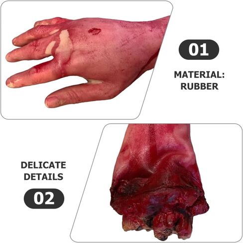 2pcs مخيف مقطوع: يد دموية مزيفة ، الدعائم الحزب مزحة للجسم لزينة حزب الهالوين ومسؤول منزل مسكون in Saudi Arabia