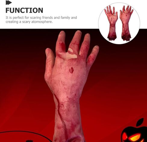 2pcs مخيف مقطوع: يد دموية مزيفة ، الدعائم الحزب مزحة للجسم لزينة حزب الهالوين ومسؤول منزل مسكون in Saudi Arabia