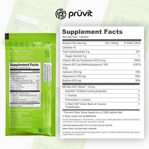 PRÜVIT Keto//OS NAT® Tru Passion Keto Supplements – Caffeine Free - Exogenous Ketones - BHB Salts Ketogenic Supplement for Workout Energy Boost for Men and Women (20 Count) in Kuwait