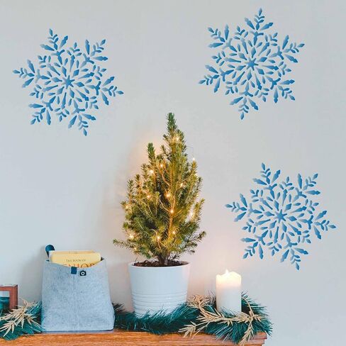 FINGERINSPIRE Snowflake Stencil Decoration Template 11.8x11.8 inch Plastic Christmas Decoration Snowflakes Painting Template Square Reusable Stencils for Create DIY Snowflake Crafts and Decor in Saudi Arabia