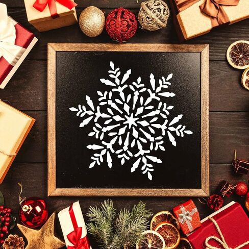 FINGERINSPIRE Snowflake Stencil Decoration Template 11.8x11.8 inch Plastic Christmas Decoration Snowflakes Painting Template Square Reusable Stencils for Create DIY Snowflake Crafts and Decor in Saudi Arabia