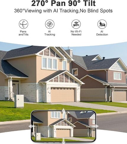 [خالية من الأسلاك الحقيقية] كاميرا أمان SANSCO WiFi تعمل بالبطارية الشمسية، كاميرا تكبير لاسلكية داخلية وخارجية واي فاي مع لوحة شمسية، رؤية ليلية، صوت ثنائي الاتجاه in Saudi Arabia