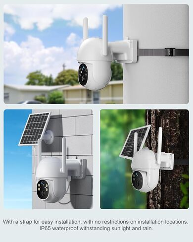 [خالية من الأسلاك الحقيقية] كاميرا أمان SANSCO WiFi تعمل بالبطارية الشمسية، كاميرا تكبير لاسلكية داخلية وخارجية واي فاي مع لوحة شمسية، رؤية ليلية، صوت ثنائي الاتجاه in Saudi Arabia