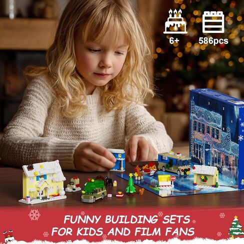 Advent Calendar 2025 عيد الميلاد عطلة عيد الميلاد العد التنازلي هدايا للأطفال الذين تتراوح أعمارهم بين 6+ ، 24 مفاجأة ديكور احتفالي مع المنازل ، RV ، السيارات ، الزلاجة ... متوافقة مع هدايا ليغو للجماهير والفتيان والبنات in Saudi Arabia