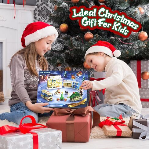 Advent Calendar 2025 عيد الميلاد عطلة عيد الميلاد العد التنازلي هدايا للأطفال الذين تتراوح أعمارهم بين 6+ ، 24 مفاجأة ديكور احتفالي مع المنازل ، RV ، السيارات ، الزلاجة ... متوافقة مع هدايا ليغو للجماهير والفتيان والبنات in Saudi Arabia