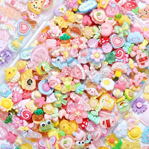 Zefy 120pcs سحر الوحل لطيف ، لا تكرار سحر راتنجات الهلام ، مجموعة سحر ، Kawaii سحر الجزء الأكبر من القضية غير المرغوب in Kuwait