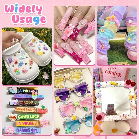 Zefy 120pcs سحر الوحل لطيف ، لا تكرار سحر راتنجات الهلام ، مجموعة سحر ، Kawaii سحر الجزء الأكبر من القضية غير المرغوب in Kuwait