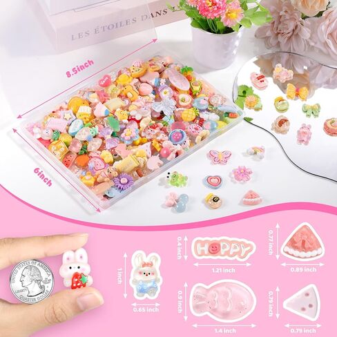 Zefy 120pcs سحر الوحل لطيف ، لا تكرار سحر راتنجات الهلام ، مجموعة سحر ، Kawaii سحر الجزء الأكبر من القضية غير المرغوب in Kuwait