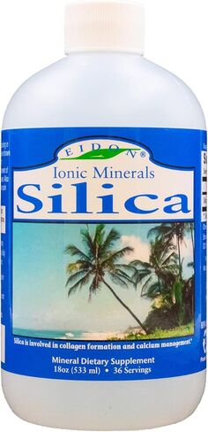 Eidon Ionic Minerals Liquid Silica Mineral Concentrate - Silica Supplement for Hair, Skin and Nails, to Support Collagen Production, Joint & Bone Health, Helps Manage Calcium, No Added Sugar - 2 oz in Kuwait
