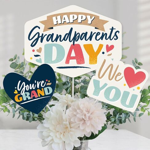 Big Dot of Happiness Grandparents Day Celebration Centerpiece Sticks, 15-Piece Table Decoration Set, Multi-Size Table Toppers with Display Sticks in Saudi Arabia