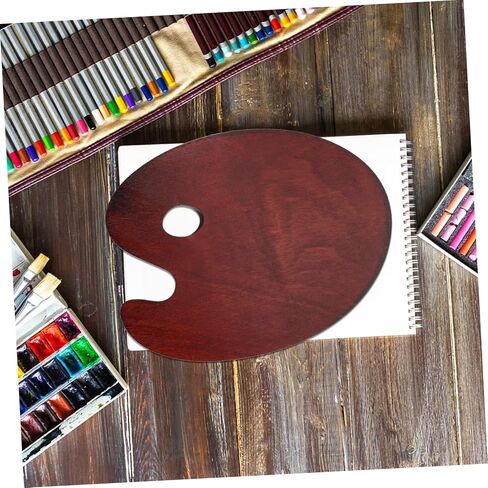 LIFKOME Wooden Oil Painting Palette Watercolor Mixing Tray Art Paint Accessory Retro Style Easy Clean in Saudi Arabia