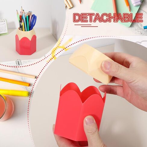 uxcell Pencil Shaped Pen Holders, Crayon Storage Organizer for Desk Cute Cup Makeup Brush Container Pencil Pot for Home Office Decoration(Nordic Yellow) in Saudi Arabia