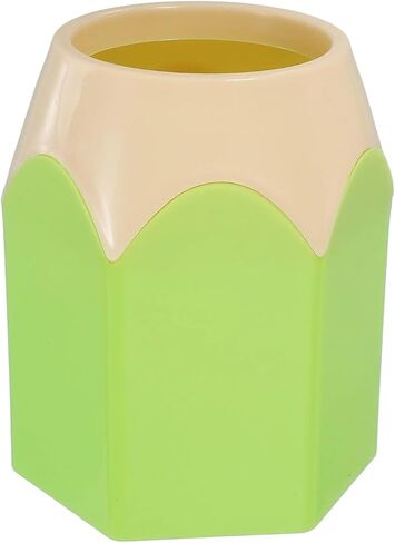 uxcell Pencil Shaped Pen Holders, Crayon Storage Organizer for Desk Cute Cup Makeup Brush Container Pencil Pot for Home Office Decoration(Nordic Yellow) in Saudi Arabia