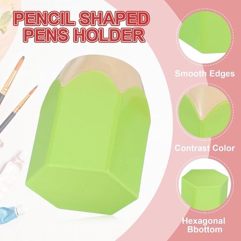uxcell Pencil Shaped Pen Holders, Crayon Storage Organizer for Desk Cute Cup Makeup Brush Container Pencil Pot for Home Office Decoration(Nordic Yellow) in Saudi Arabia