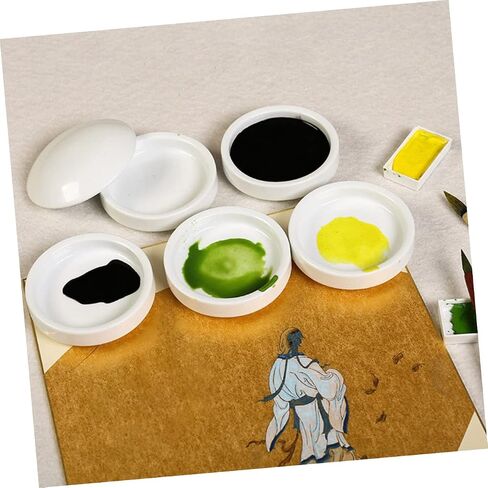 Five-Layer Ceramic Ink Dish Lid Color Mixing Tray for Artists Sturdy Porcelain Palette for Watercolor and Gouache Painting in Saudi Arabia