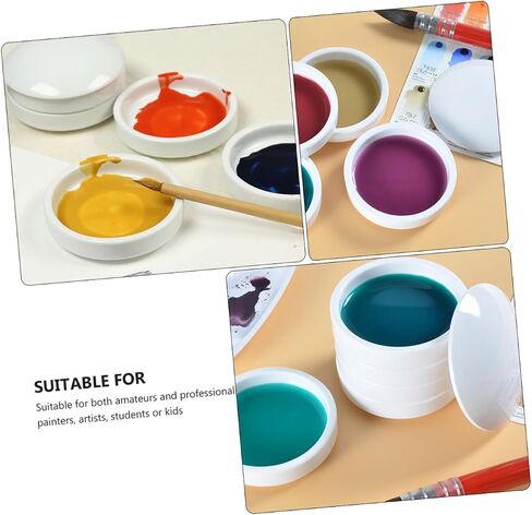 Five-Layer Ceramic Ink Dish Lid Color Mixing Tray for Artists Sturdy Porcelain Palette for Watercolor and Gouache Painting in Saudi Arabia