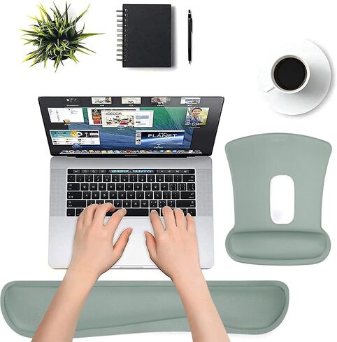 MOSISO Compatible with MacBook Air 13 inch Case 2022 2021 2020 2019 2018 Release A2337 M1 A2179 A1932, Wrist Rest Support for Mouse Pad & Keyboard Set&Hard Shell& Keyboard Cover Skin, Antique Green in Saudi Arabia
