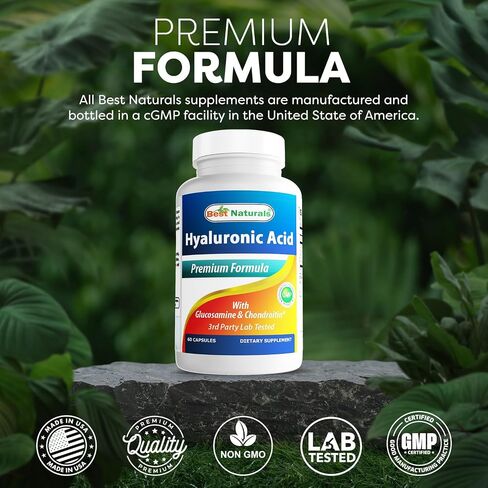 Best Naturals Hyaluronic Acid 100 mg 120 Capsules - Support Healthy Joints and Youthful Skin (859375002702) in Saudi Arabia