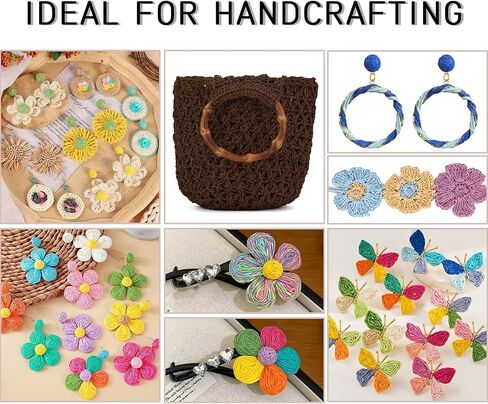 رافيا خيوط لارشيت رافيا شريط للاختراق 2 مم × 328 ياردة raffiastring شريط الشريط الغزل حبل Rafiagrass ل DIY Sun Hat Beach Bag Bag Crachet in Kuwait