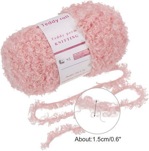 MECCANIXITY Fur Yarn Soft Fluffy Chunky Yarn Fuzzy Eyelash Yarn White for Crocheting Knit Clothes Bag - 55Yard/50m, 3.38ozx1 in Saudi Arabia