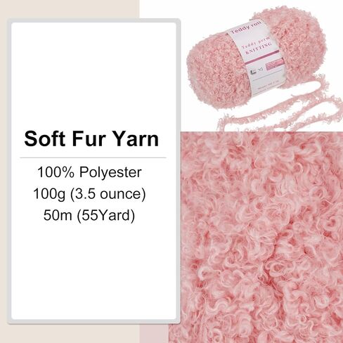 MECCANIXITY Fur Yarn Soft Fluffy Chunky Yarn Fuzzy Eyelash Yarn White for Crocheting Knit Clothes Bag - 55Yard/50m, 3.38ozx1 in Saudi Arabia