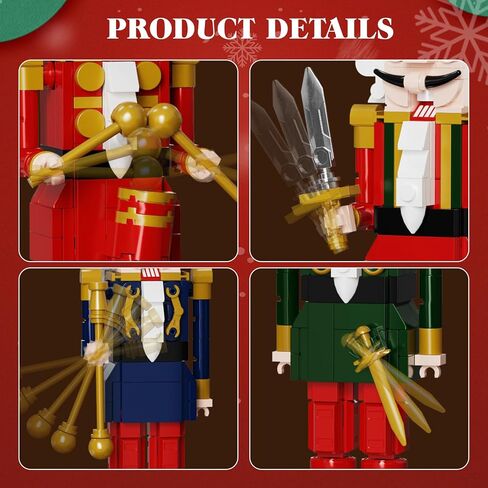Christmas Nutcracker Building Kits, Xmas Nutcracker King and Soldier Sets, Contains Kings, Drummers, Guards, Swordsmen, Compatible for Lego, Collectible Model (943 PCS) in Saudi Arabia