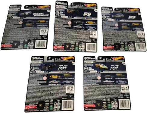 Hot Wheels 2023 Fast & Furious Premium 5 - Pack (HNW46‑956D) | Toyota Supra ، Land Rover Defender ، Chevy Nova SS ، BMW M5 & Lamborghini Gallardo | 1:64 حزمة مركبة أفلام مقطوعة in Saudi Arabia