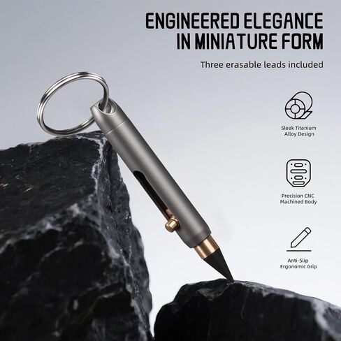 Mini Titanium Alloy Infinity Pencil ، أداة كتابة غير مجدية مع طرف الجرافيت ، بطول 2.32 بوصة مفتوح ، 2 نقاط احتياطية ، تصميم سلسلة المفاتيح in Kuwait
