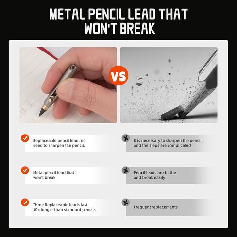 Mini Titanium Alloy Infinity Pencil ، أداة كتابة غير مجدية مع طرف الجرافيت ، بطول 2.32 بوصة مفتوح ، 2 نقاط احتياطية ، تصميم سلسلة المفاتيح in Kuwait