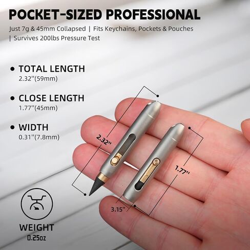 Mini Titanium Alloy Infinity Pencil ، أداة كتابة غير مجدية مع طرف الجرافيت ، بطول 2.32 بوصة مفتوح ، 2 نقاط احتياطية ، تصميم سلسلة المفاتيح in Kuwait