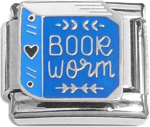 Book Worm Heart Italian Charm in Saudi Arabia