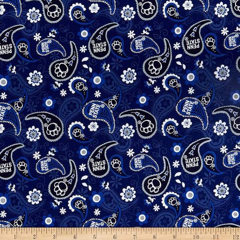 NCAA Penn State Nittany Lions Cotton Paisley Multi ، نسيج من الفناء in Saudi Arabia