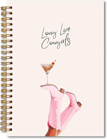 Mkijuhb Long Live Cowgirls Western Spiral Notebook 5.5x8.3 ، Martini Lovers Gifts Journal ، Southwestern Cowgirl Noteboor for Note Taking ، Western Comple Supplies in Kuwait